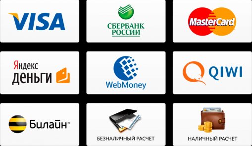 Способы оплаты